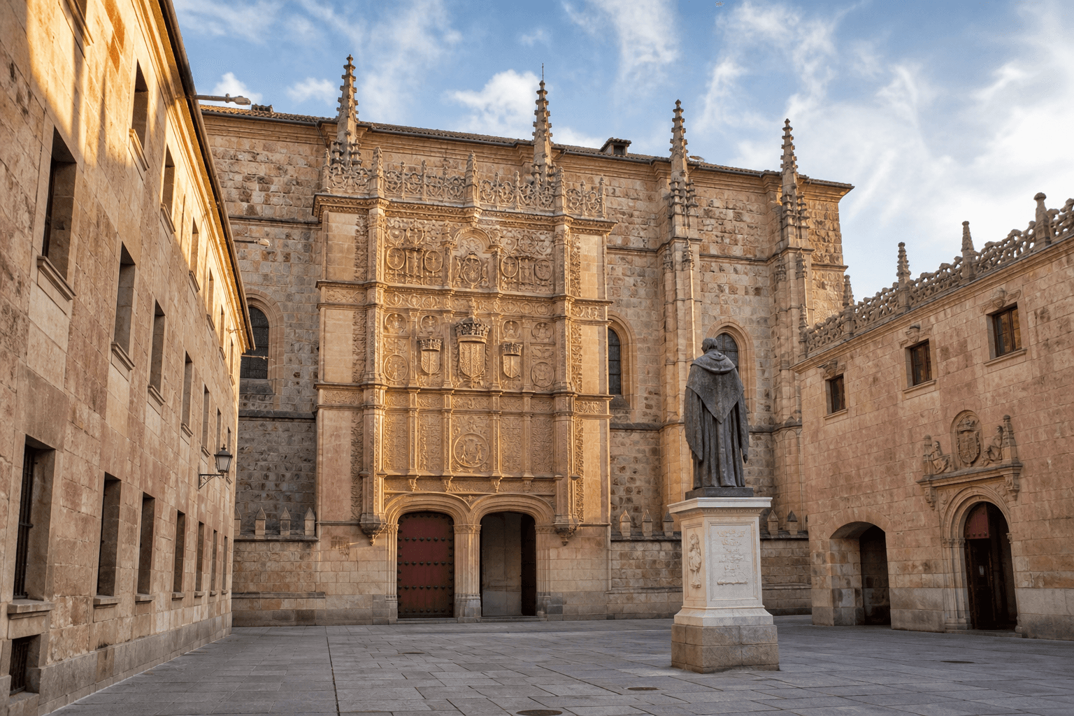 la fachada de la Universidad en Salamanca