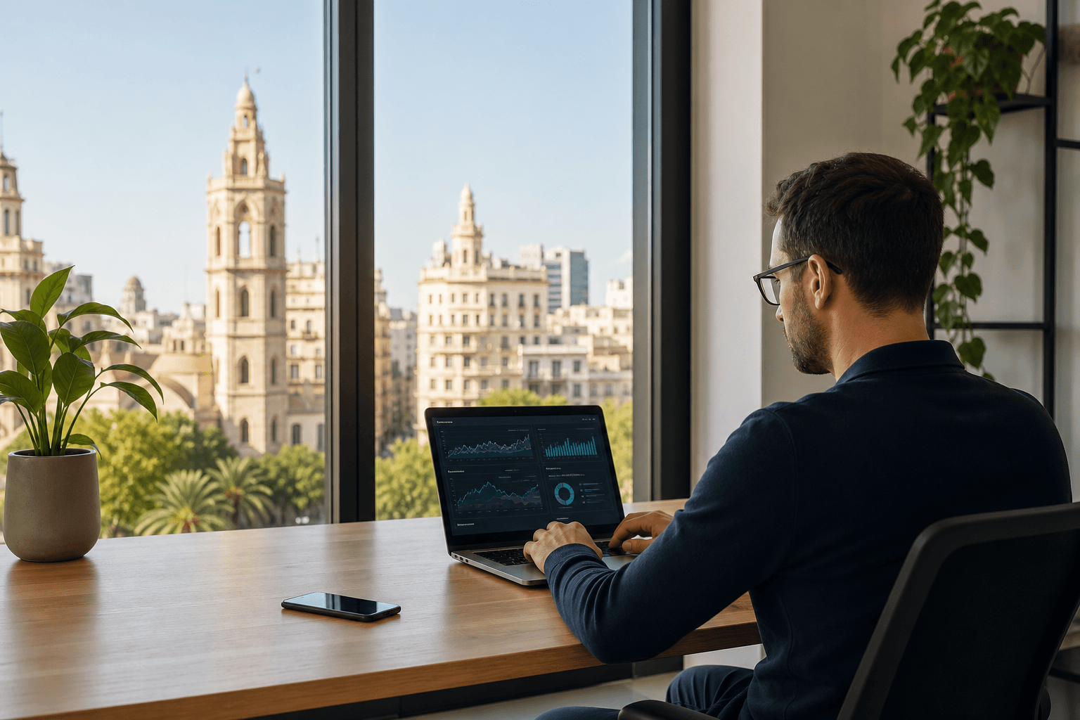 Equipo coordinando tareas de mantenimiento web Valencia y soporte técnico