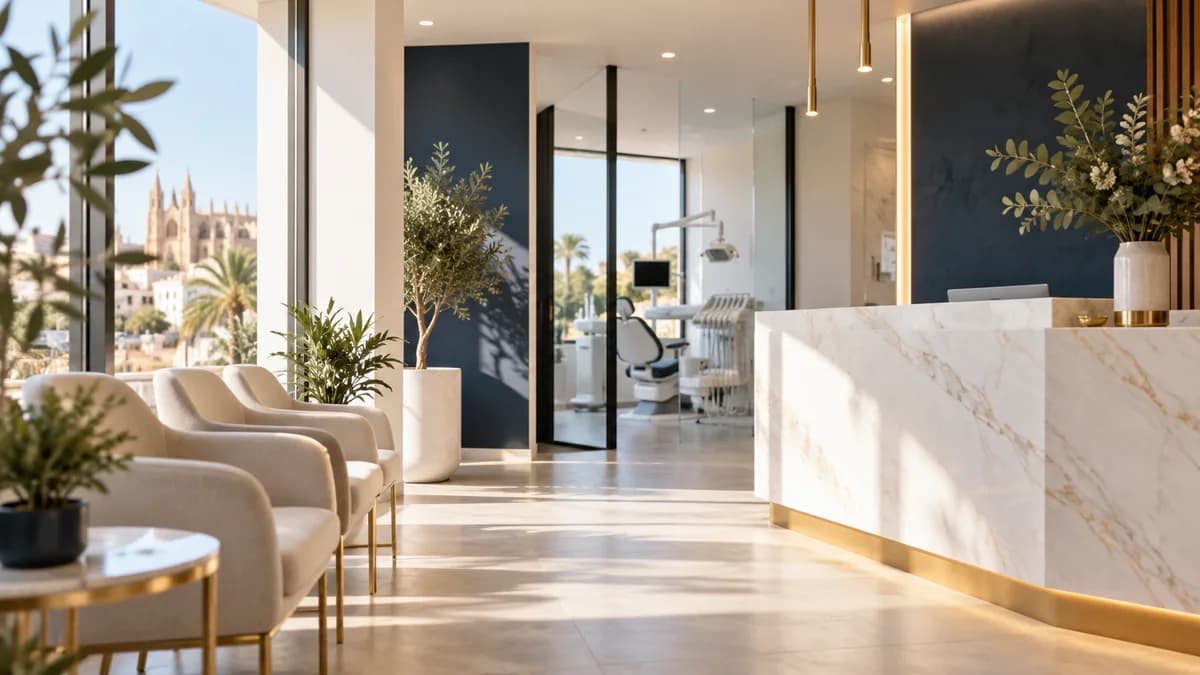 Recepción luminosa de una clínica dental
