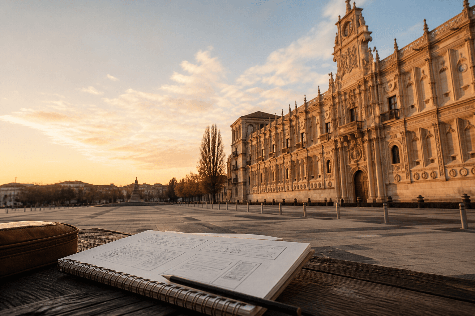 Convento de San Marcos de León y bocetos de diseño web
