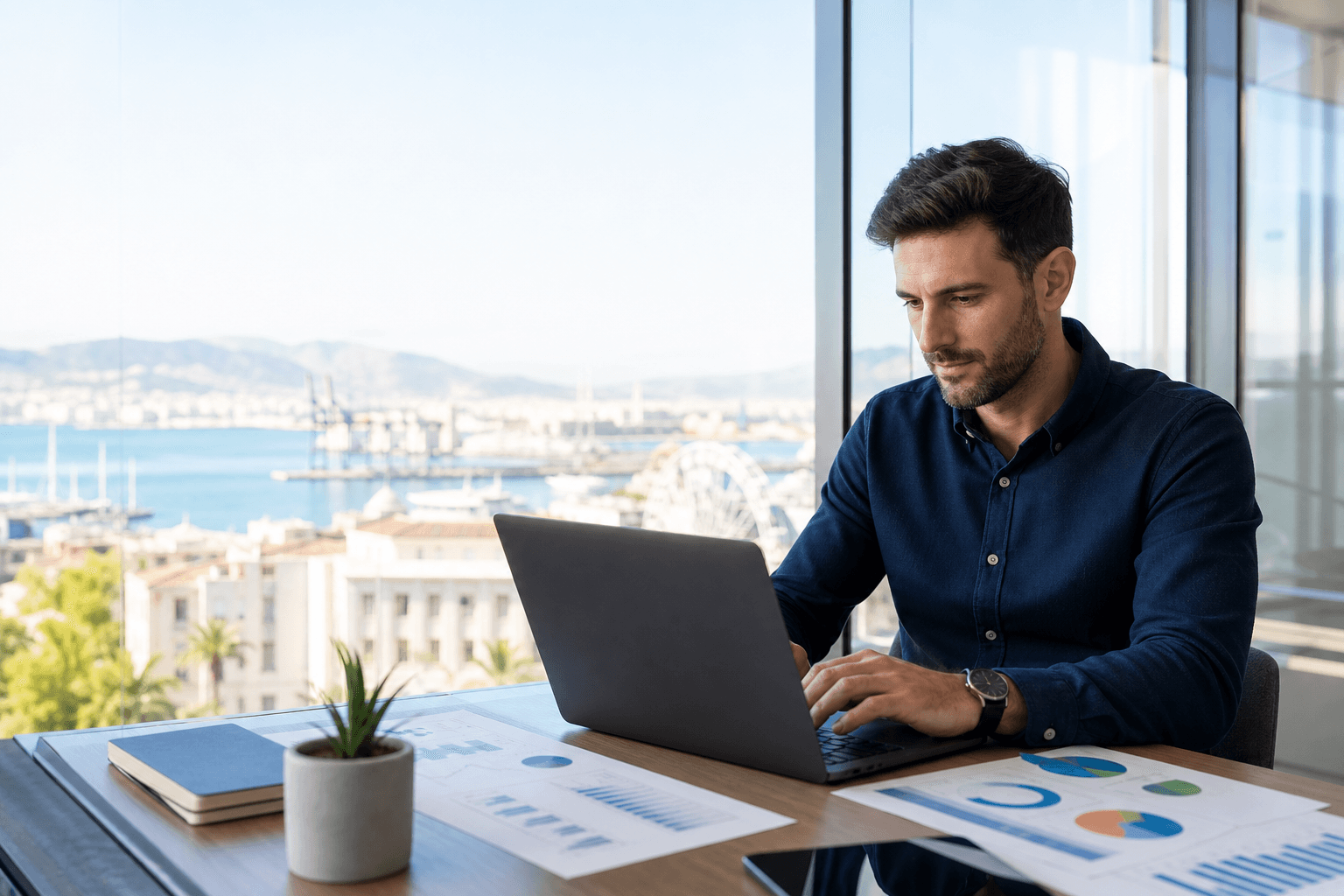 Especialista revisando campañas de Google Ads Málaga en un ordenador