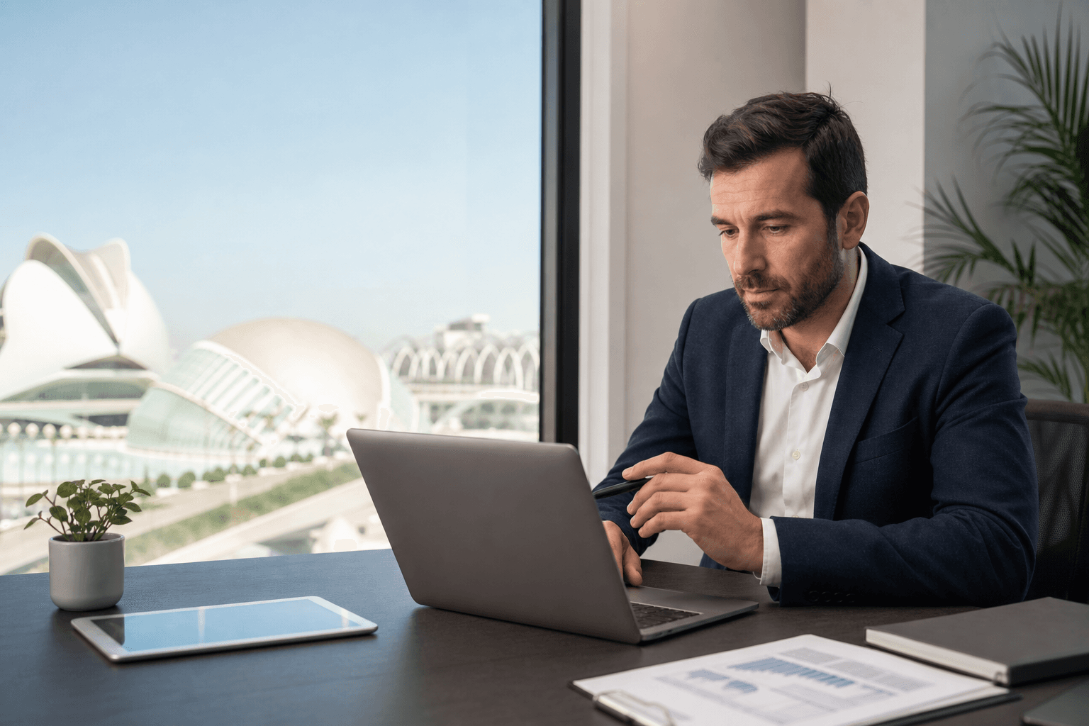 Especialista revisando campañas de Google Ads Valencia en un ordenador